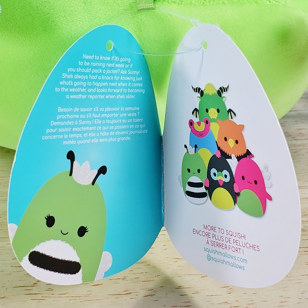 Squishmallow Sunny the Green Bee 8" Blacklight GITD Stuffed Plush NWT - Picture 11 of 12